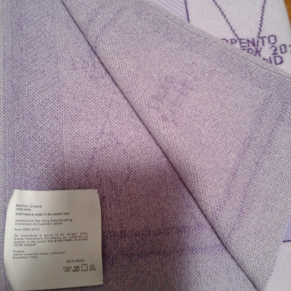 Purples Martin Creed for Rennie collection Gallery Wool Blanket/Throw - Picture 9 of 9